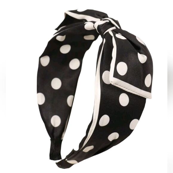 Polka Dot Bow Headband - Picture 1 of 5
